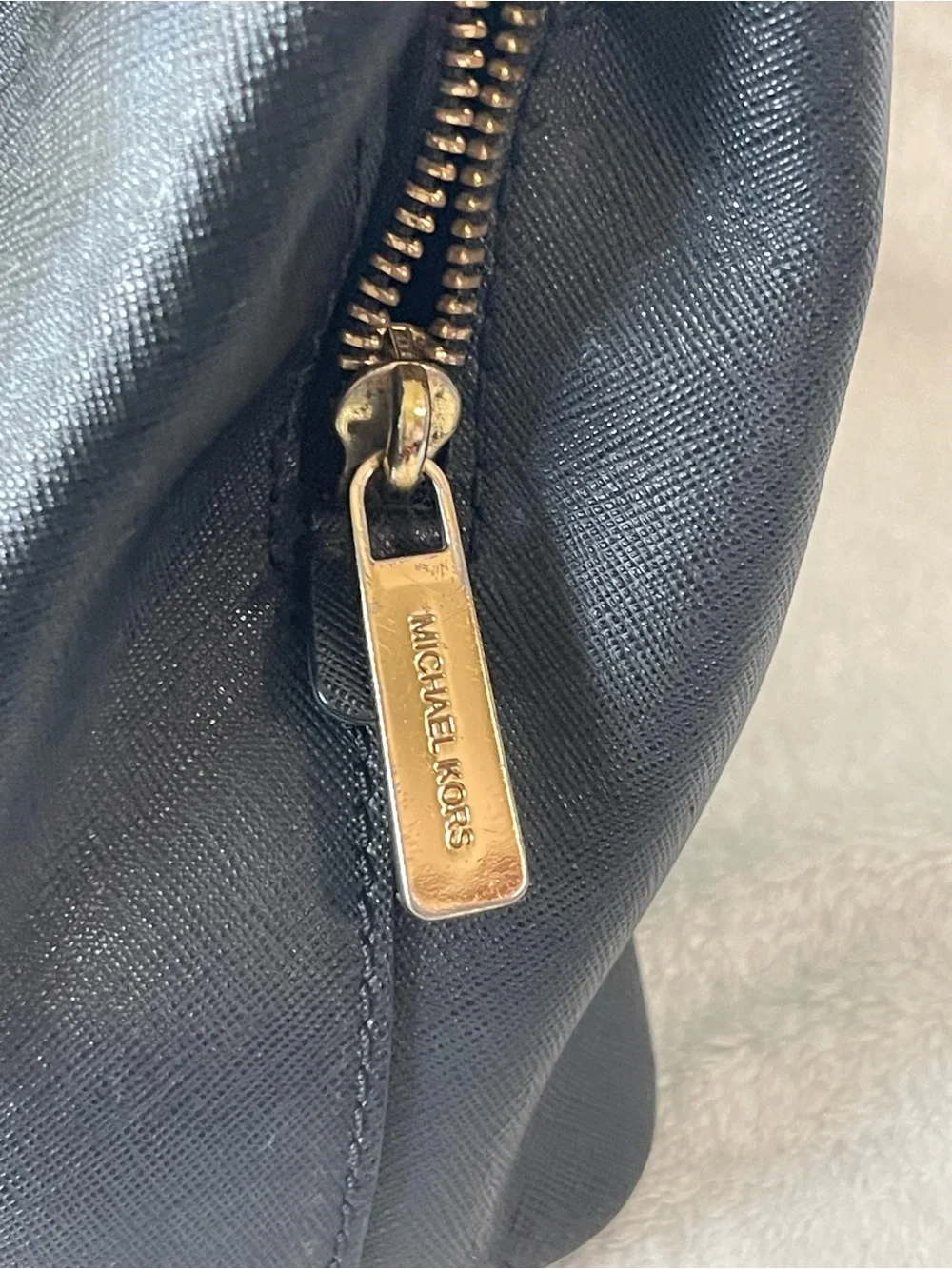 Michael Kors  handbag or Crossbody black leather purse  gold hardware